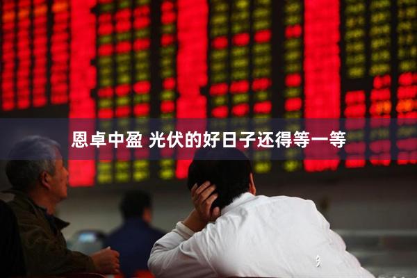 恩卓中盈 光伏的好日子还得等一等