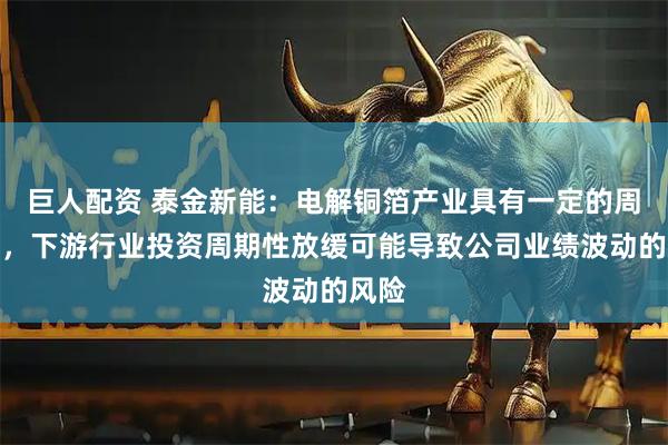 巨人配资 泰金新能：电解铜箔产业具有一定的周期性，下游行业投资周期性放缓可能导致公司业绩波动的风险